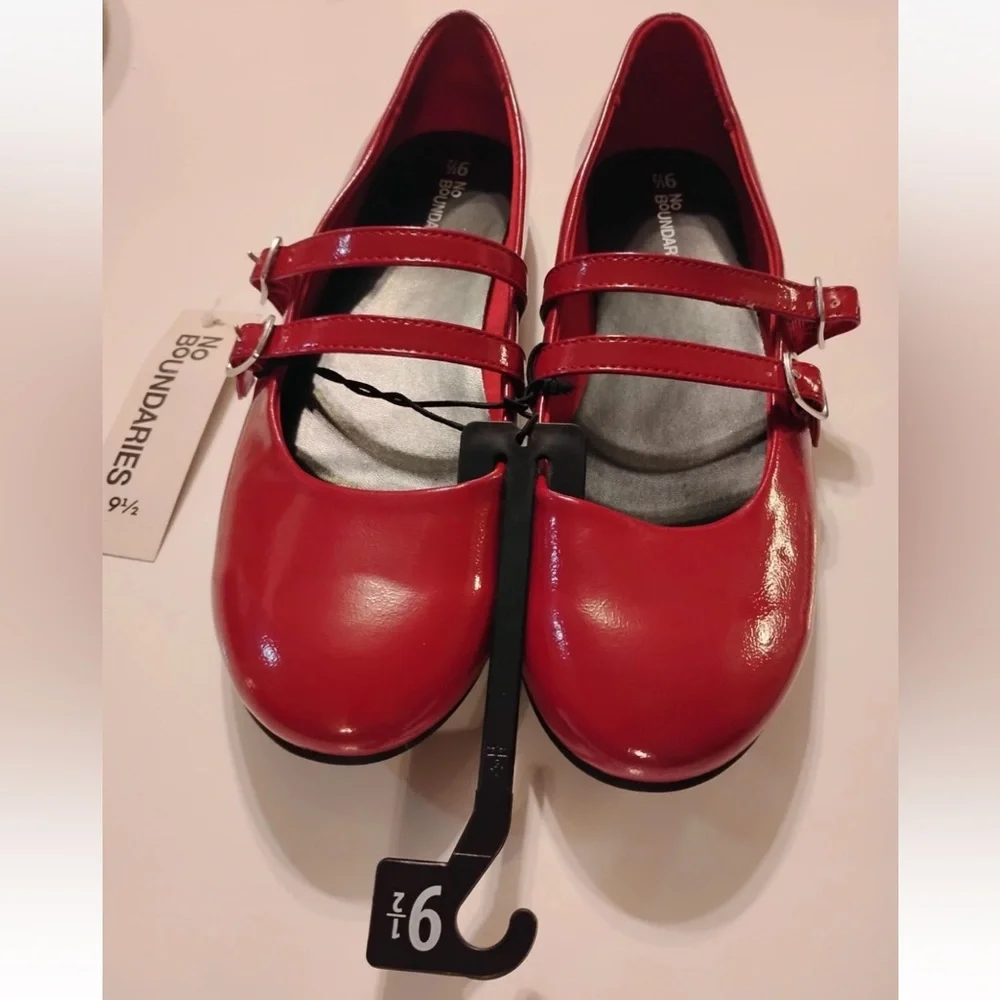 NWT! No Boundaries Women's Red Mary Jane Shoes Double Strap Size 10 - Picture 8 of 12